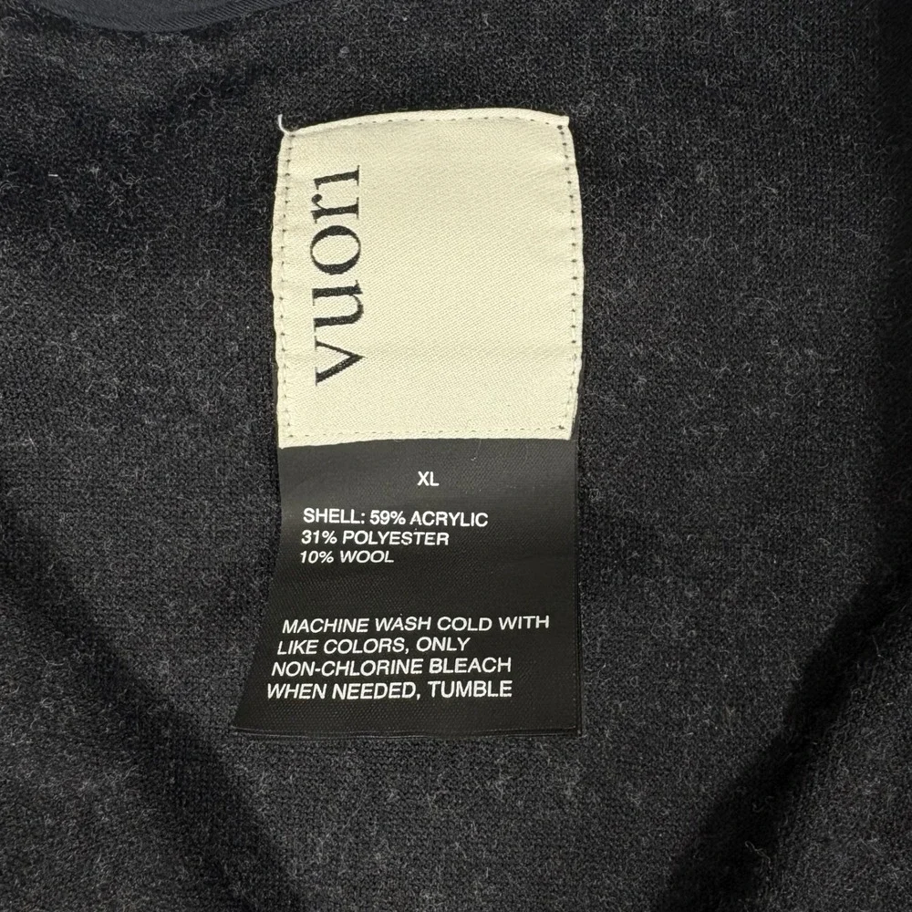Vuori Men's XL Wool Blend Snap Mock Neck Snap Button Navy Blue Pullover Outdoor